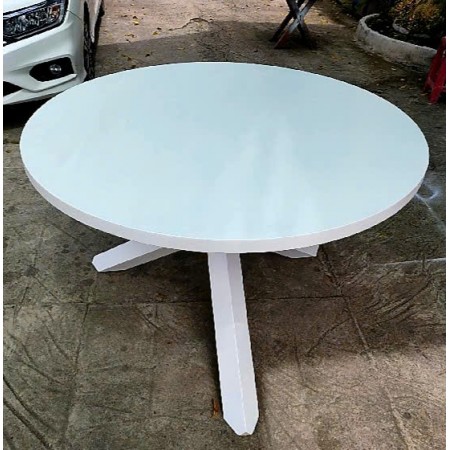 Banak : Bàn Ăn Tròn Chân X Màu Trắng - W1m2 